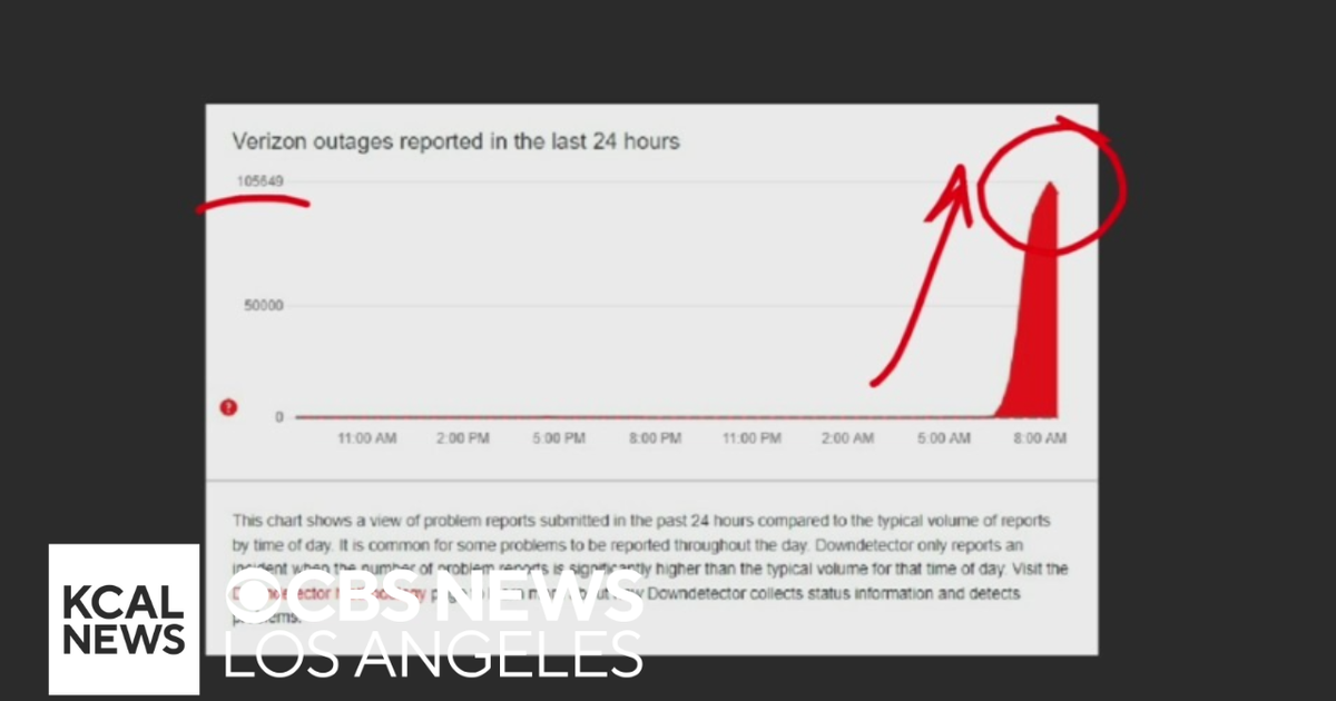 Wireless network outage for Verizon customers across the U.S. - CBS Los ...