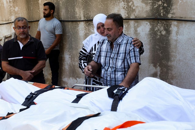 Funeral of people killed in an Israeli attack on the city of Ain Deleb, in Sidon