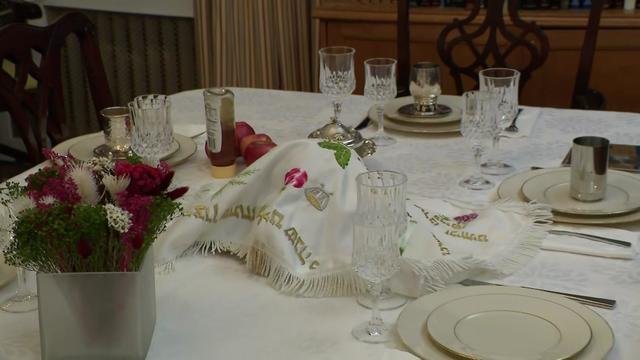 A table set for Rosh Hashanah 