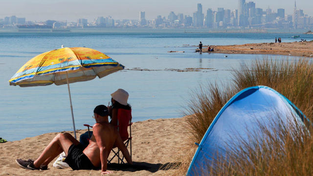 Bay Area Residents Cool Off At Alameda Beach During Heat Wave 