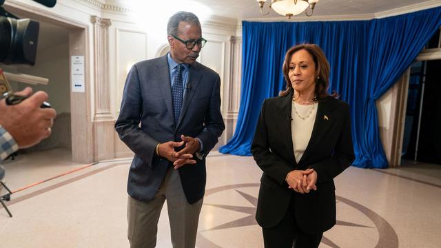 Bill Whitaker and Vice President Kamala Harris 