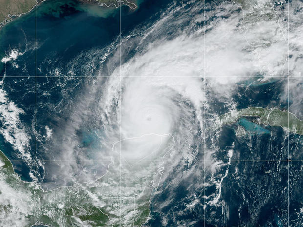 Hurricane Milton churns in the Gulf of Mexico in a satellite image captured at 1 p.m. EDT, Oct. 8, 2024. 