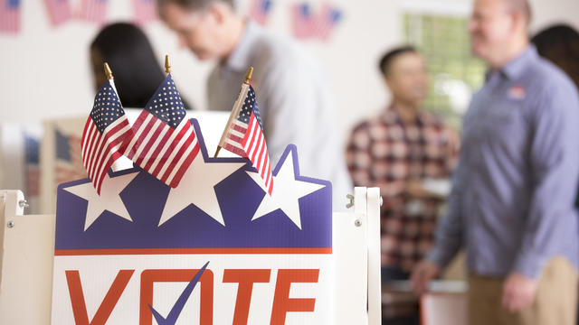 Voters at polling place 