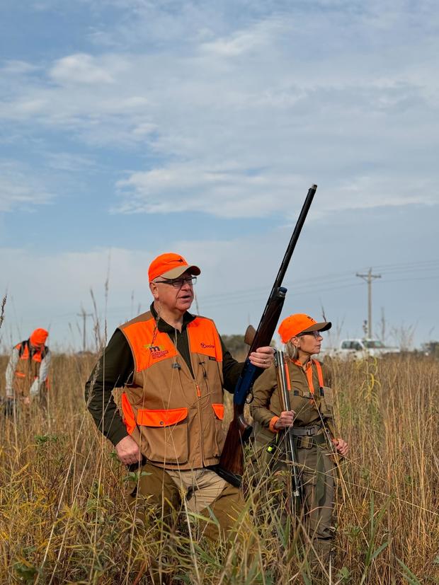 Tim Walz goes pheasant hunting 