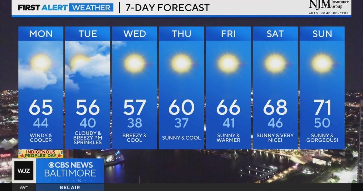 Cooler temperatures arriving in Maryland - CBS Baltimore