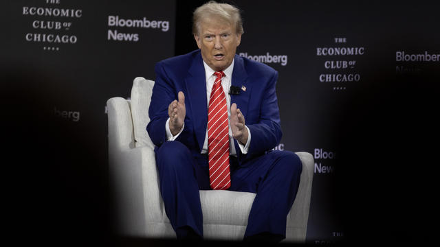 Former President Donald Trump Is Interviewed By Bloomberg News At The Economic Club Of Chicago 