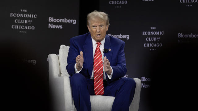 Former President Donald Trump Is Interviewed By Bloomberg News At The Economic Club Of Chicago 