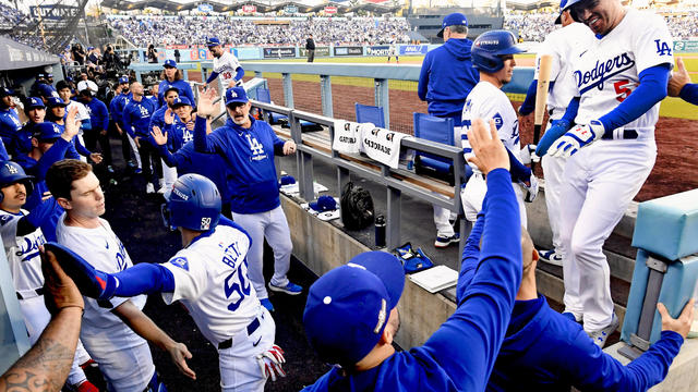 Los Angeles Dodgers defeated the New York Mets 9-0 to win game 1 of NLCS at Dodger Stadium in Los Angeles. 