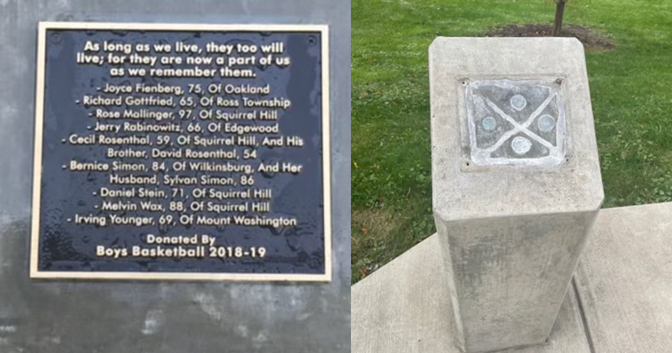 Plaque for Tree of Life Victims Stolen