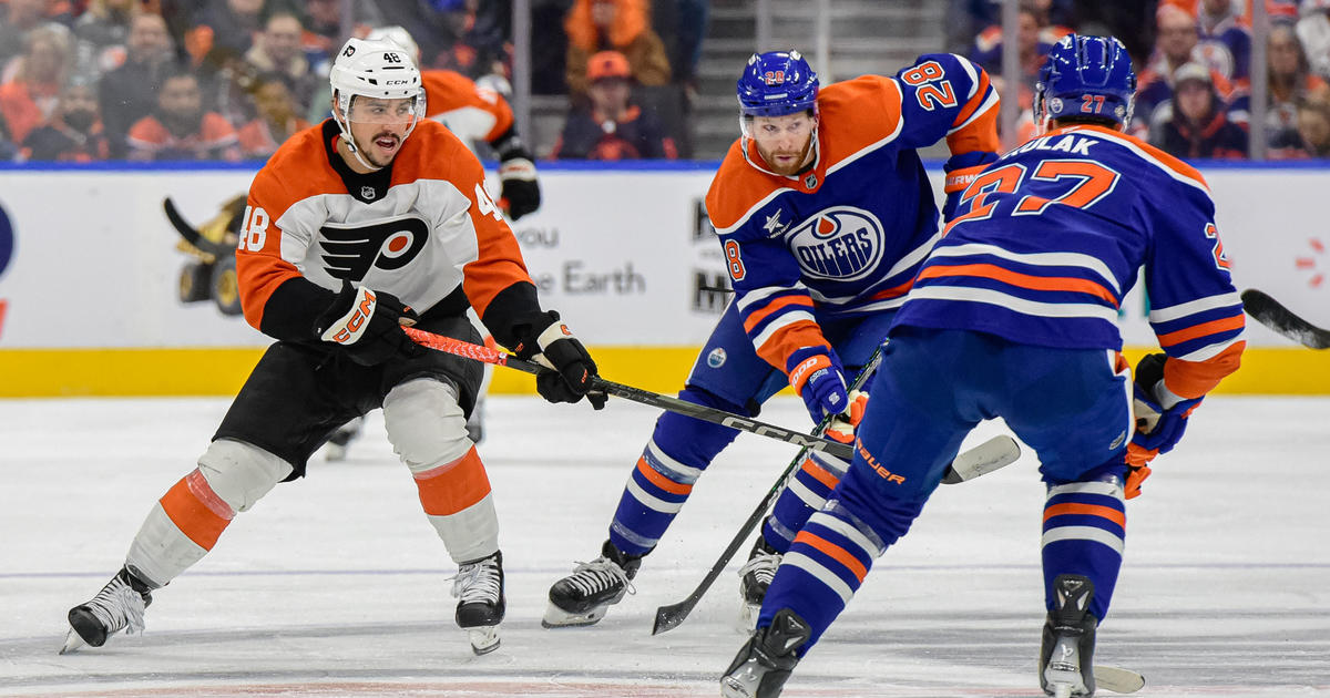 The Oilers score 56 seconds into the game giving Edmonton a 4-3 win over the Philadelphia Flyers