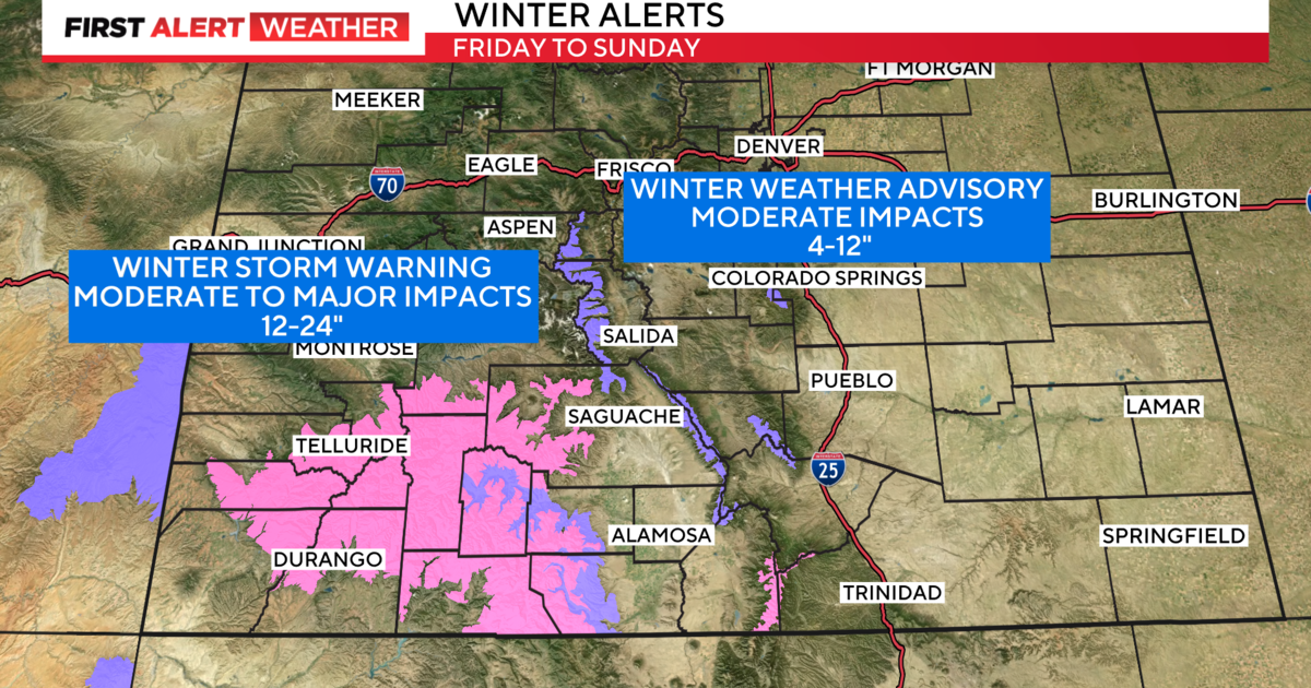 Up to 60 cm of snow is expected in the Colorado mountains this weekend