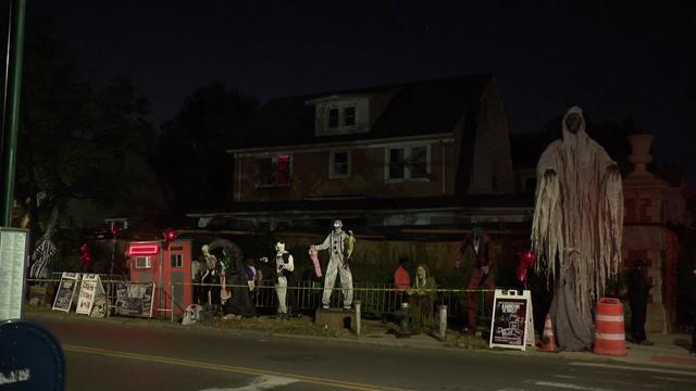 The exterior of a haunted house in Queens. 