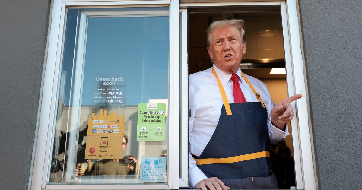 Trump works drive-thru at Bucks County McDonald’s before town hall in Lancaster, Pennsylvania Trump works drive-thru at Bucks County McDonald’s before town hall in Lancaster, Pennsylvania