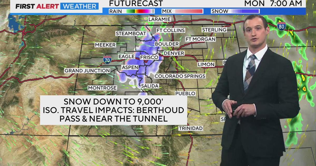 Snow is expected to accumulate in Colorado’s Front Range Mountains Sunday night through Monday