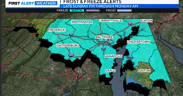 Maryland Weather Cool and breezy Saturday night CBS Baltimore