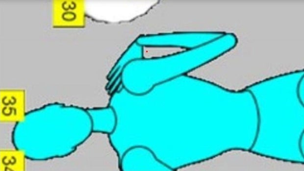 Police diagram showing Pennig bathroom scene