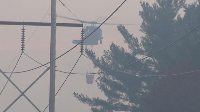 Helicopter wildfire Massachusetts 