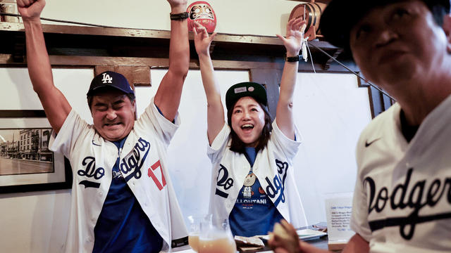 Dodgers Fans In Los Angeles Cheer On Their Team During Game 3 Of The World Series 