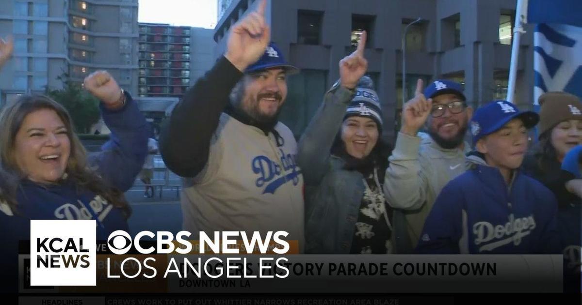 The countdown to the Dodgers parade is on as fans lineup along the