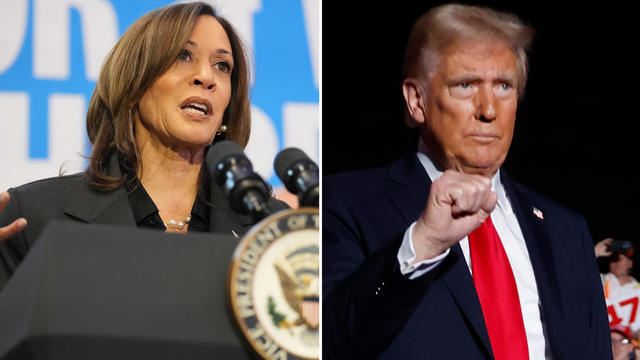 Photos of Vice President Kamala Harris and former President Donald Trump 