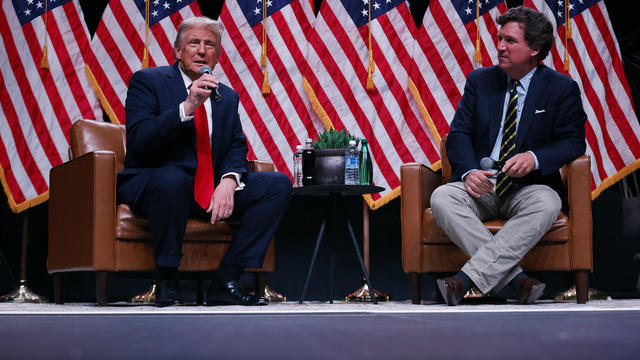 Republican Presidential Candidate Donald Trump Participates In Fireside Chat With Tucker Carlson 