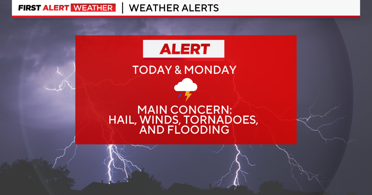 First warnings for Sunday and Monday for heavy rain and possible severe storms