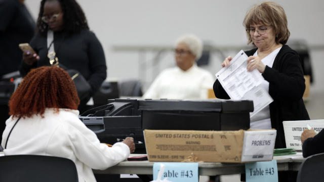 Election workers processing ballots in Detroit 