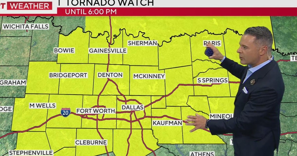 Tornado watch in effect for North Texas until 6 p.m. Monday - CBS Texas