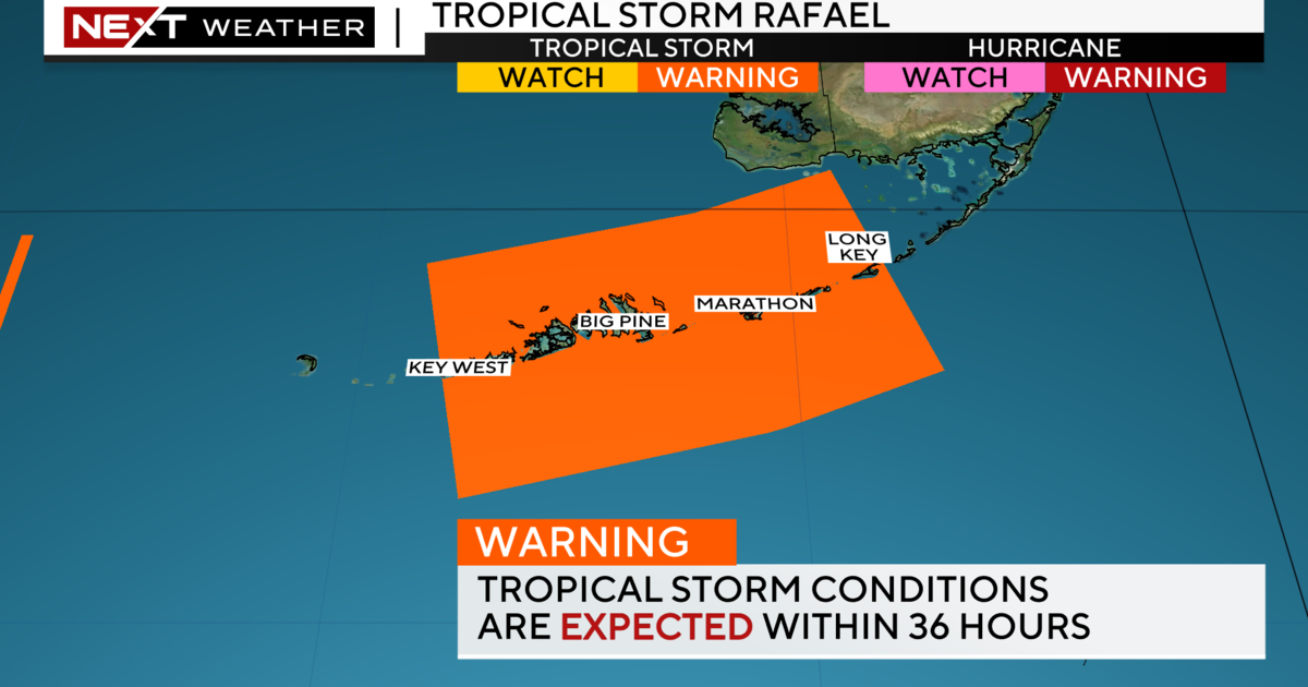 Tropical storm warning issued for Florida Keys as Rafael forecast to grow into hurricane