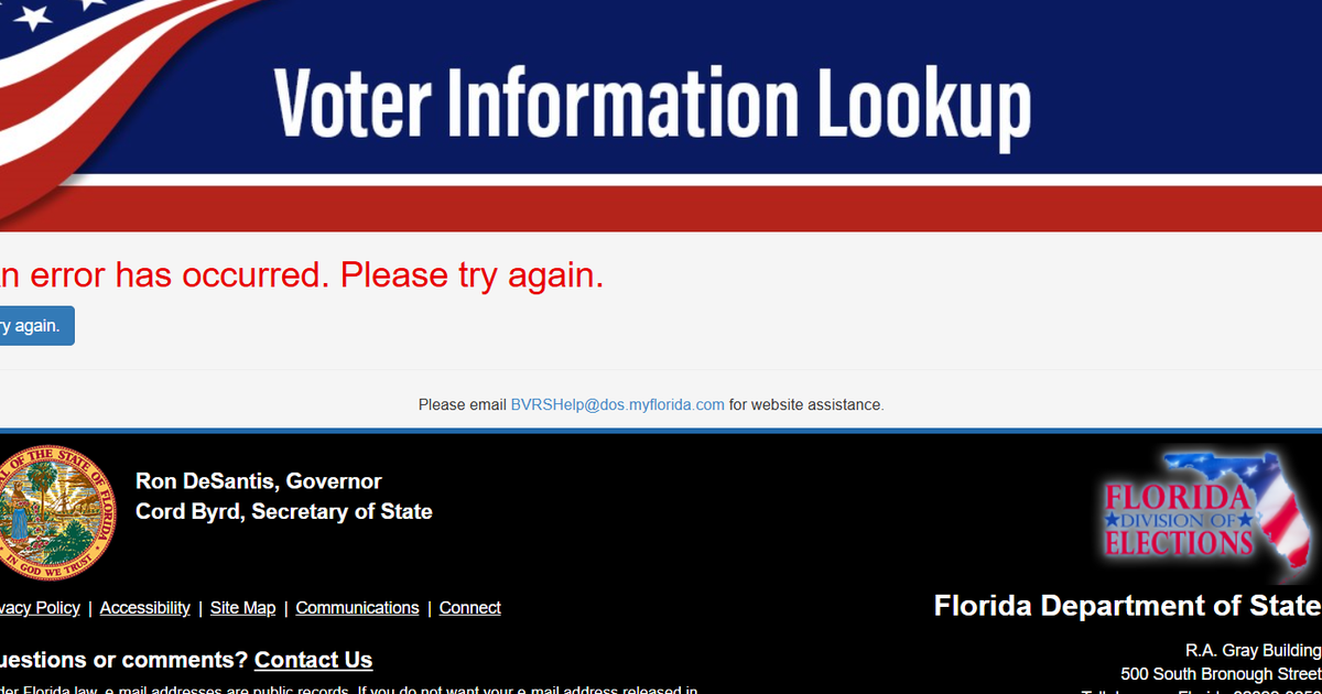 Florida elections department voter lookup tool experiencing intermittent outages Florida elections department voter lookup tool experiencing intermittent outages