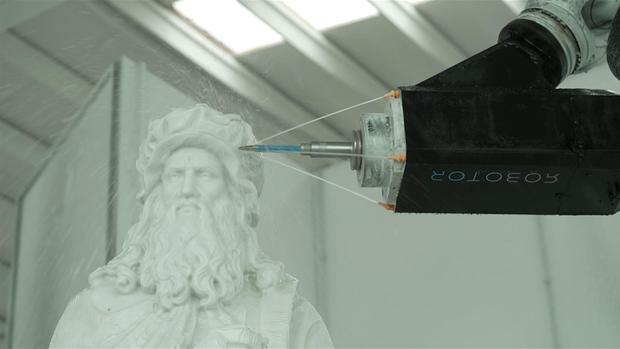 Robot sculpting marble