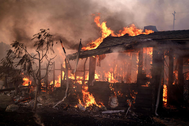 Strong Winds In California Fuel Mountain Fire In Ventura County 