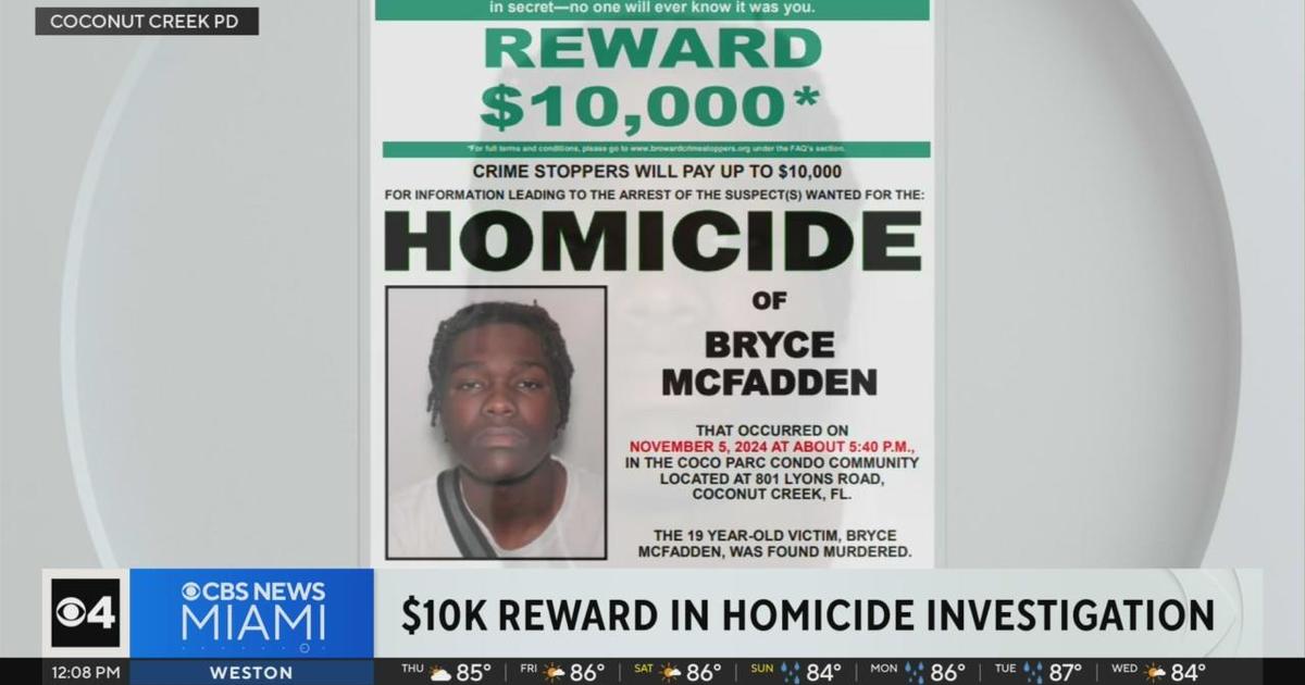 Reward offered in shooting death of 19-year-old man in Coconut Creek - CBS Miami