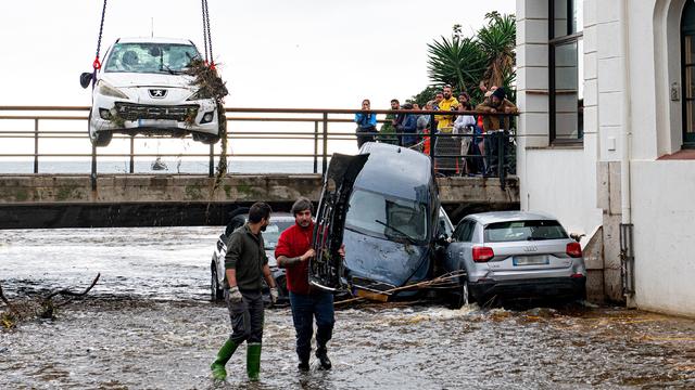 Heavy Rains Flood The Center Of Cadaques (girona) 