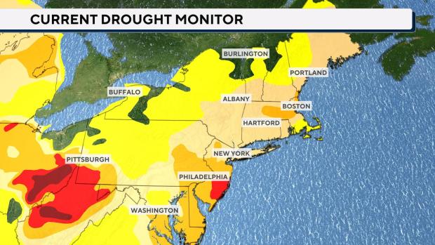 Drought map for Northeast states 