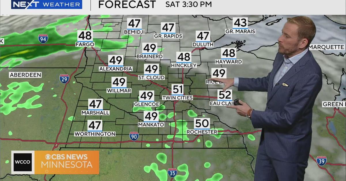 After cloudy morning, light showers move in Saturday afternoon