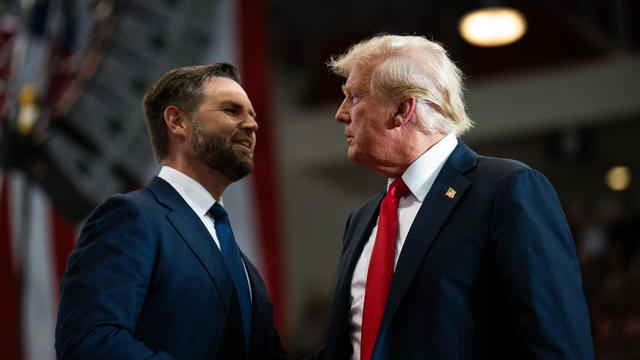 Sen. J.D. Vance introduces former President Donald Trump during a rally at Herb Brooks National Hockey Center on July 27, 2024 in St Cloud, Minnesota. 