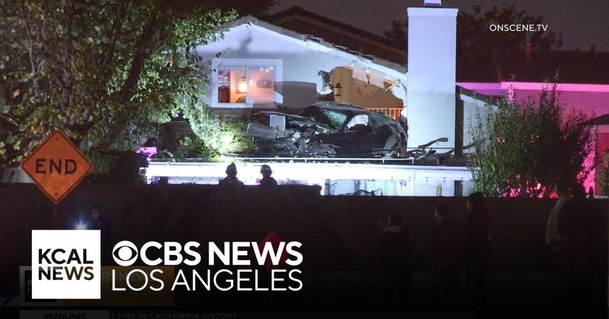 Car Crashes onto Chino Home's Roof