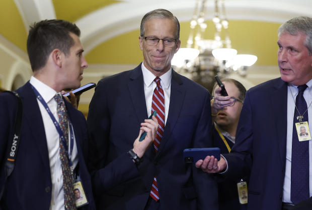 U.S. Sen. John Thune, a Republican from South Dakota, arrives for the Senate Republican leadership elections at the U.S. Capitol on Nov. 13, 2024. 