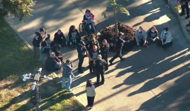 Dallas protest, tree planted 