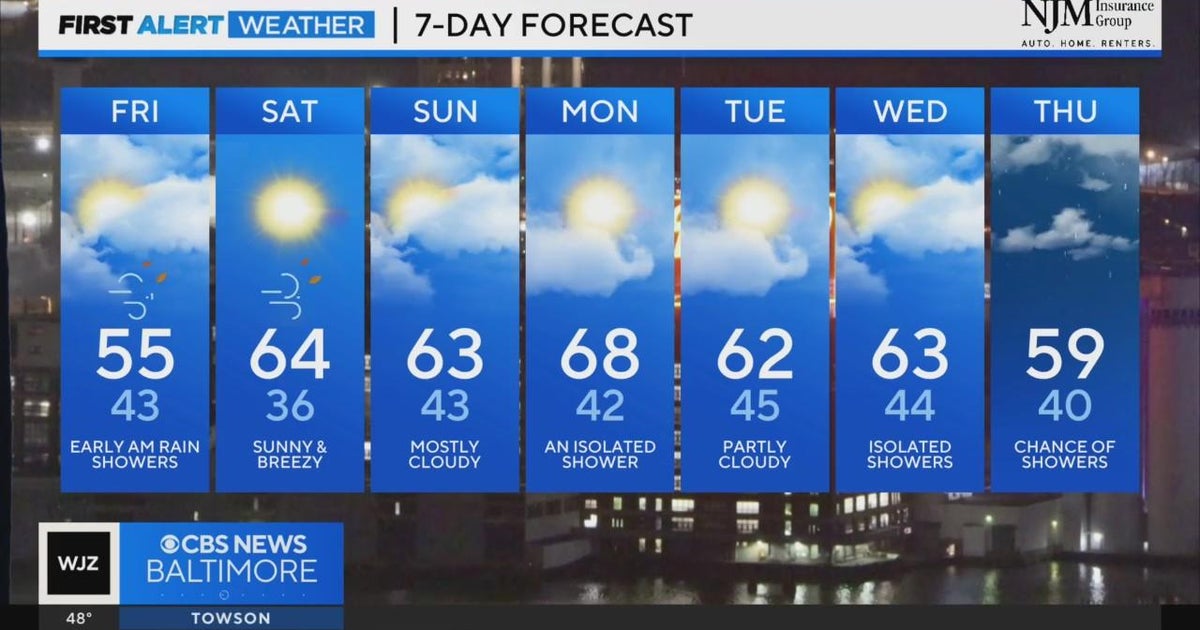 Rain chances continue through Friday morning in Maryland - CBS Baltimore