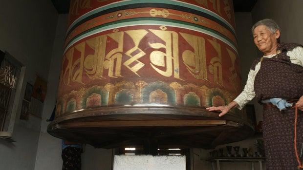 A prayer wheel in Bhutan
