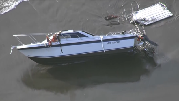 Capsized boat on beach near Bodega Bay 