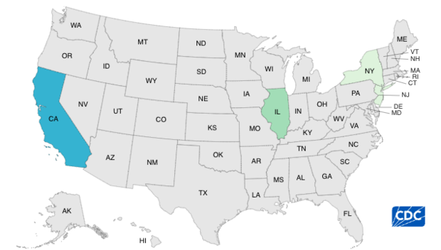 Map of listeria cases 