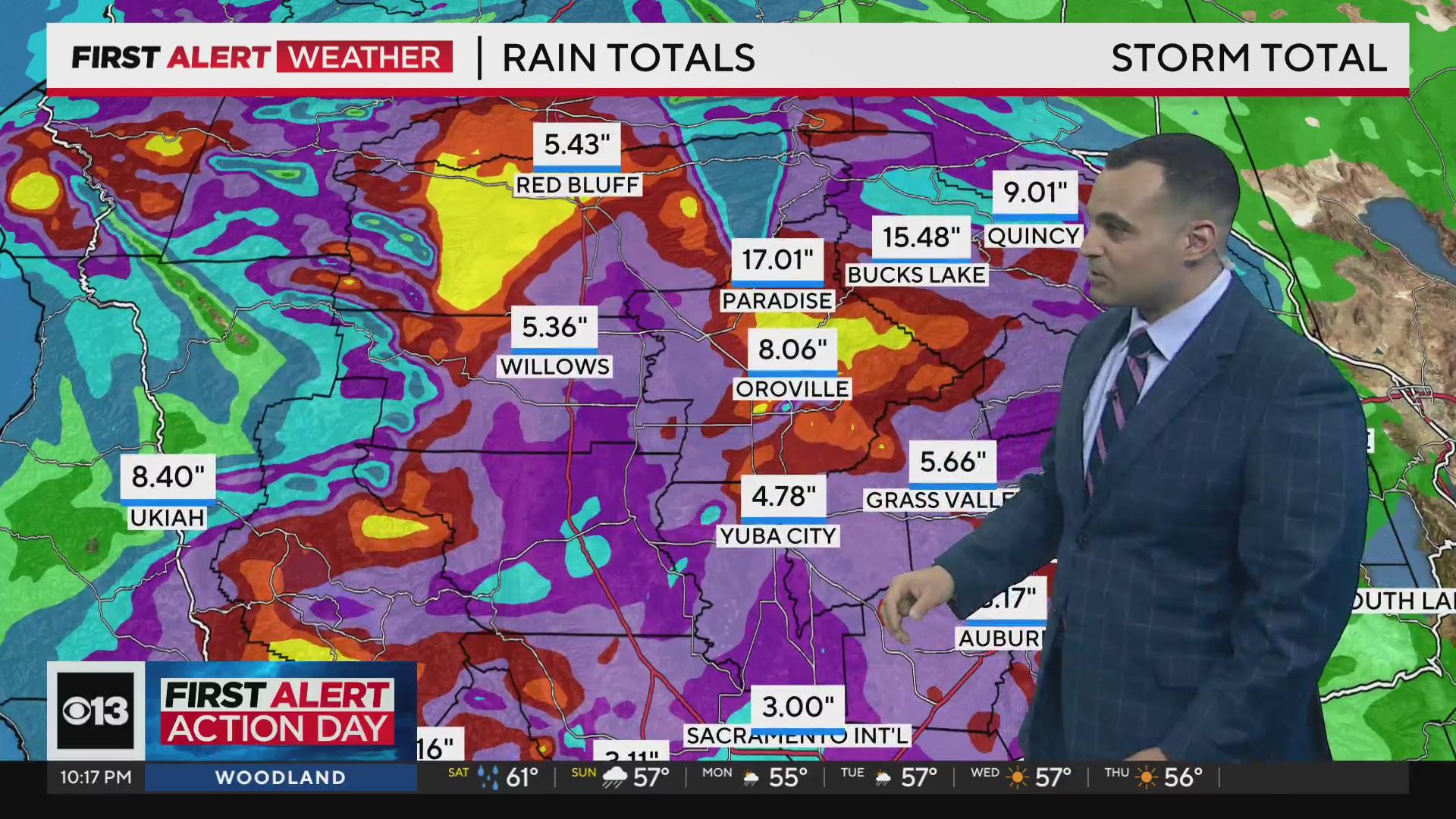 72-hour rain totals across Northern California - CBS Sacramento