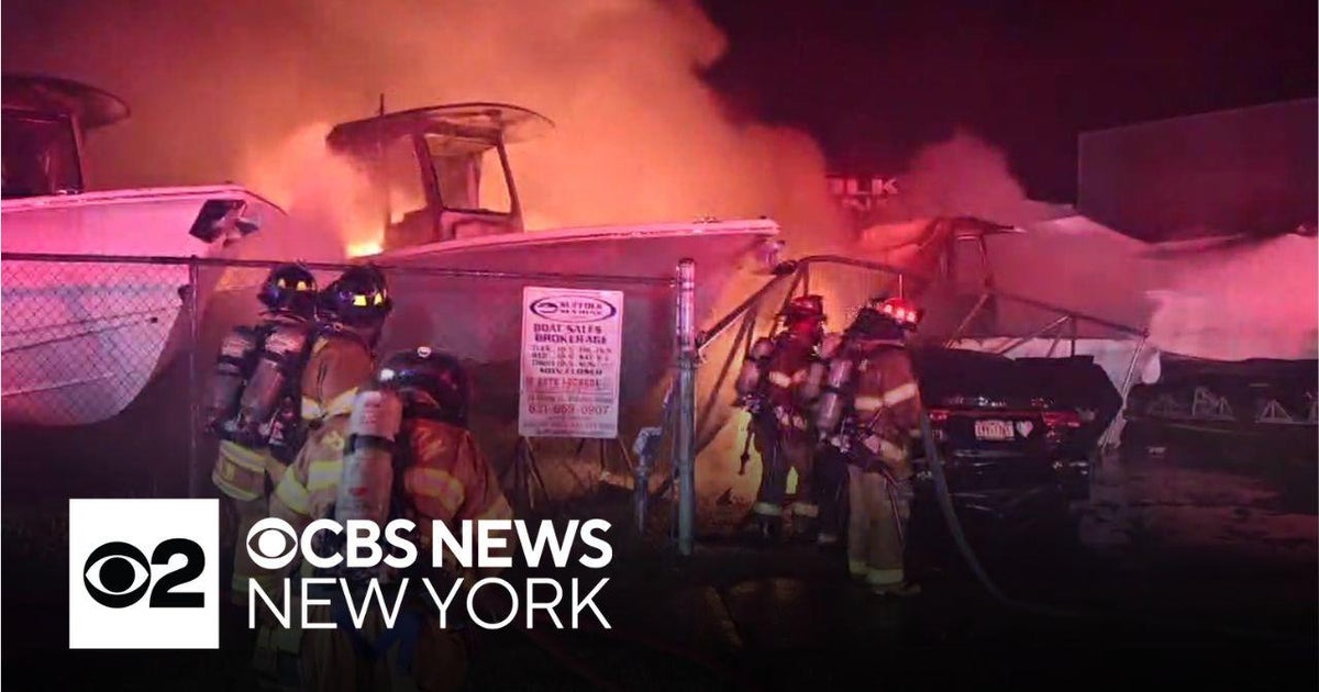 Long Island wrong-way driver crashes into boats, sparking fire ...