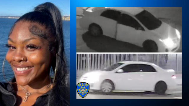 Oakland fatal shooting victim Juliette Harris and suspect vehicle 