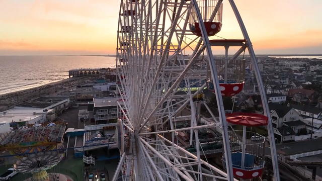 An overhead image of the Ocean City Ferris wheel and surrounding area 