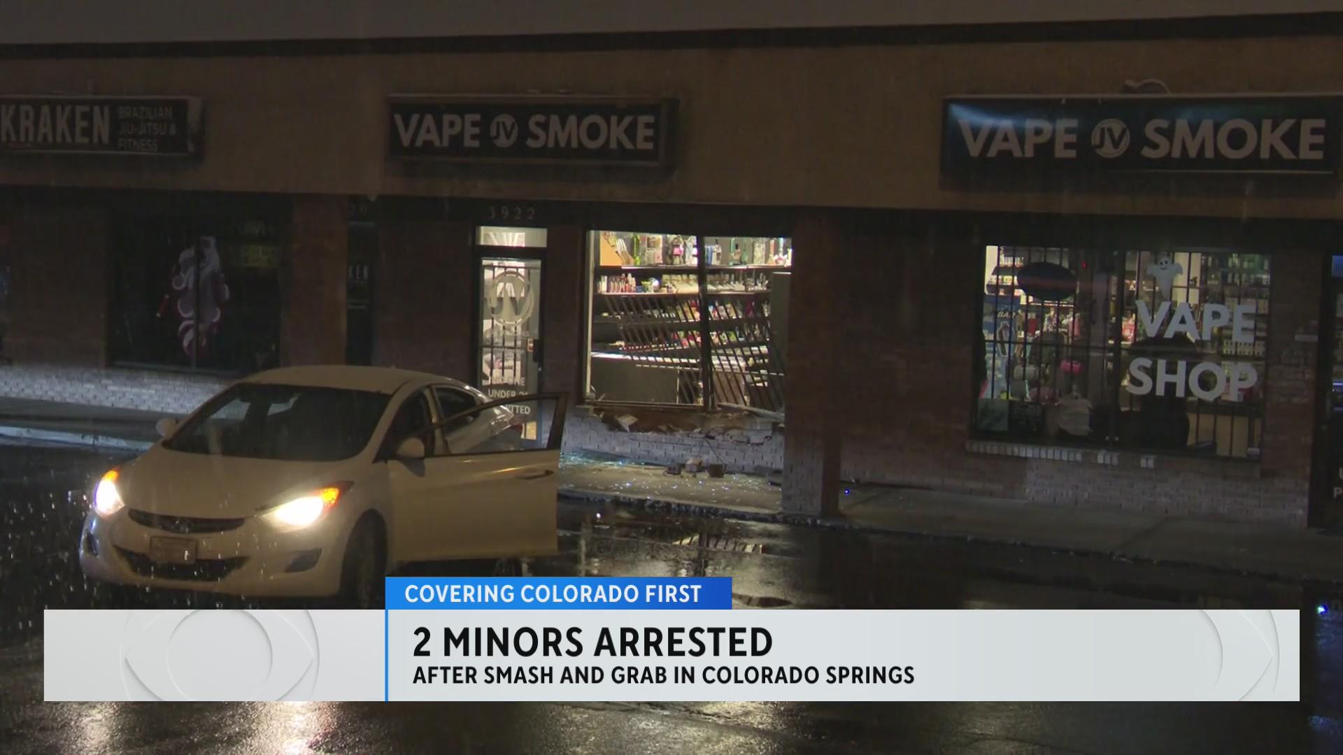 1 juvenile arrested in Colorado Springs smash-and-grab at vape shop - CBS  Colorado