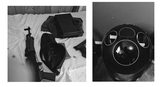 Photos of a gun and part of a military imaging system that were found on Shenghua Wen's phone, according to federal investigators. The photos were included in an affidavit alleging Wen violated U.S. sanctions on North Korea.